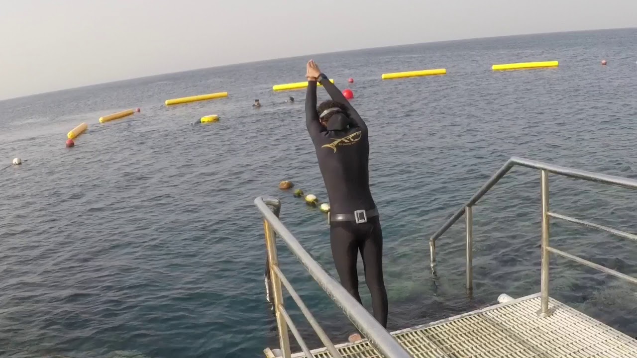 freediver jumping to the another world