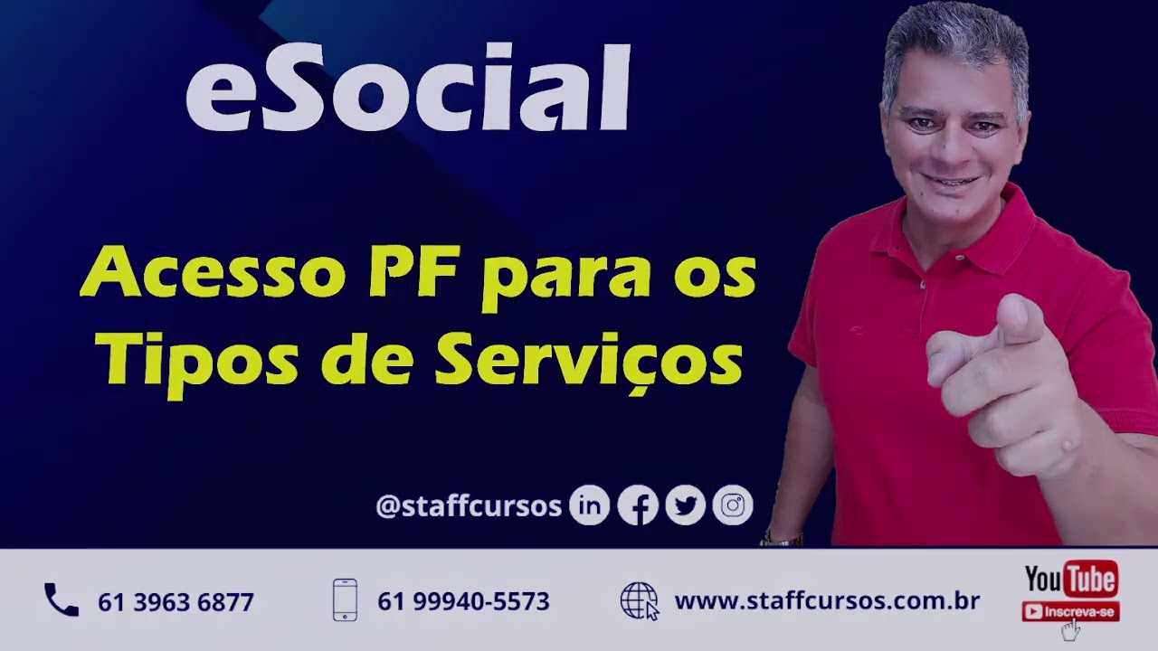 eSocial - Acesso Pessoa F&iacute;sica para servi&ccedil;os com CNO, CAEPF e Dom&eacute;stico #trabalho #esocial #rh