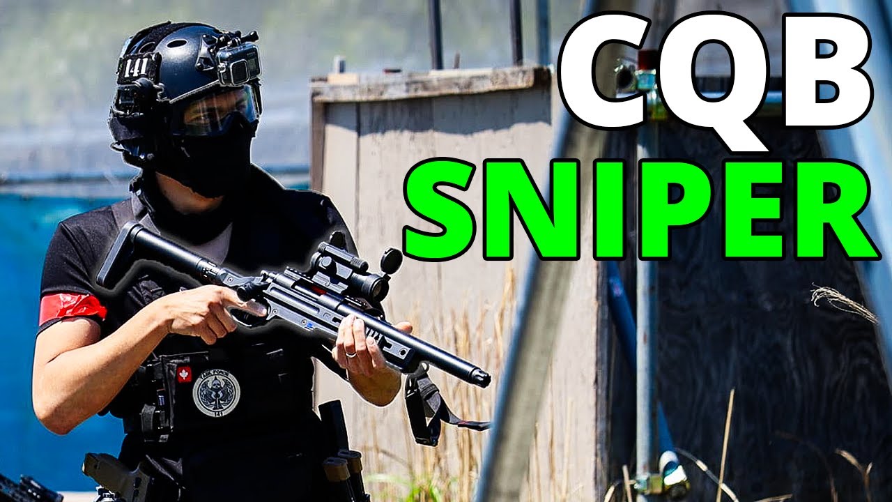 Tiny Airsoft sniper clutched hard.