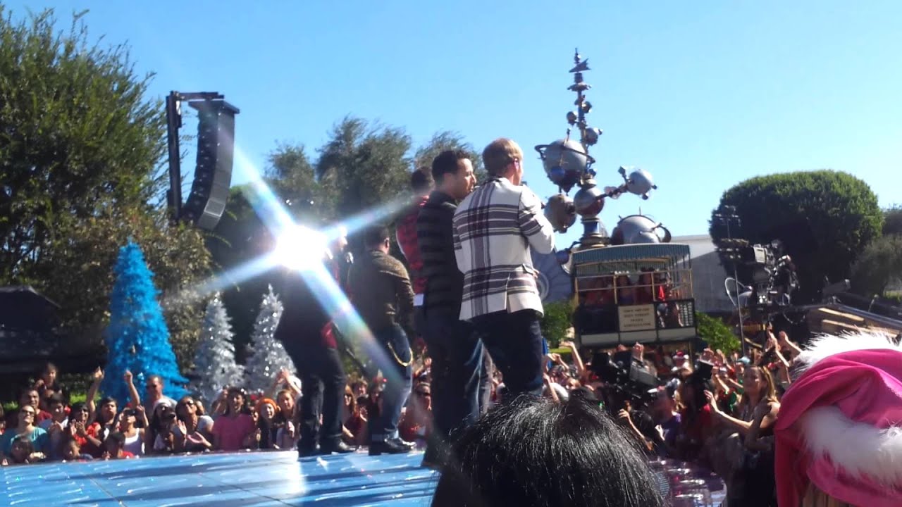 The Backstreet Boys performing at Disneyland taping of Christmas Parade