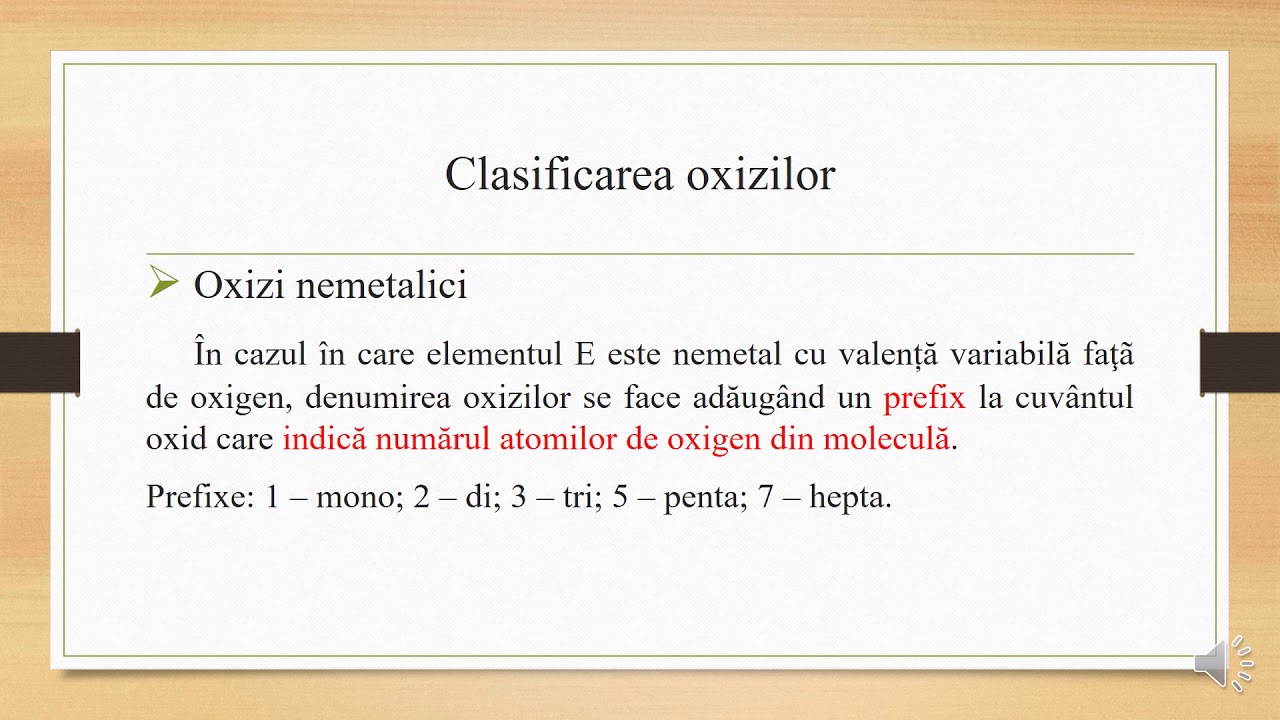 Chimie clasa a VII-a: Oxizi