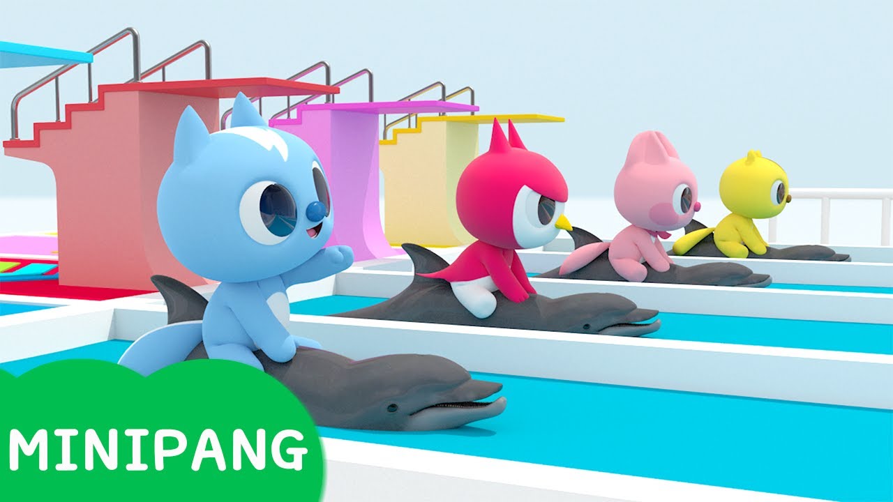 Aprende colores con Miniforce | juego de carreras de natación | Color play | Mini-Pang TV 3D Play