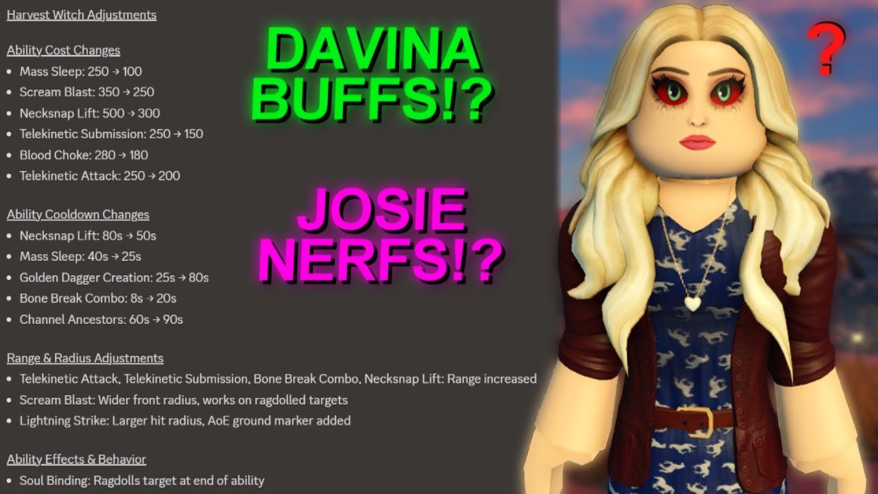 UPDATE! CAMI + DAVINA BUFFS & NEW NPC'S!? | THE VAMPIRE LEGENDS 2 | ROBLOX