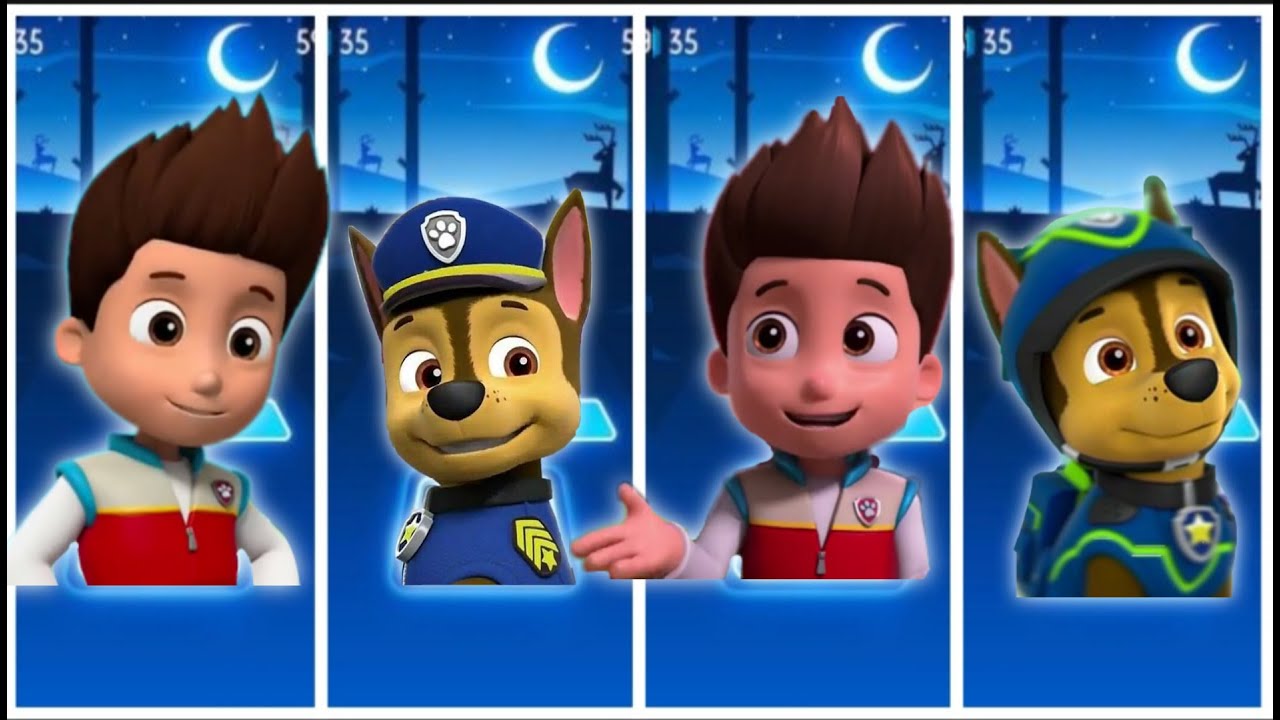 PAW Patrol: Marshall - Chase - Skye Rubble Gameplay Tiles Hop EDM Rush New