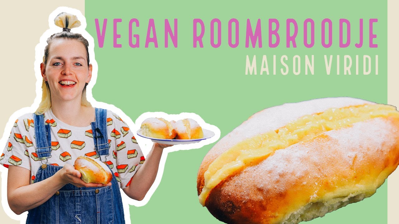 Maak je eigen VEGAN ROOMBROODJE met VEGAN BANKETBAKKERSROOM en huisgemaakte VEGAN WITTE PUNTJES