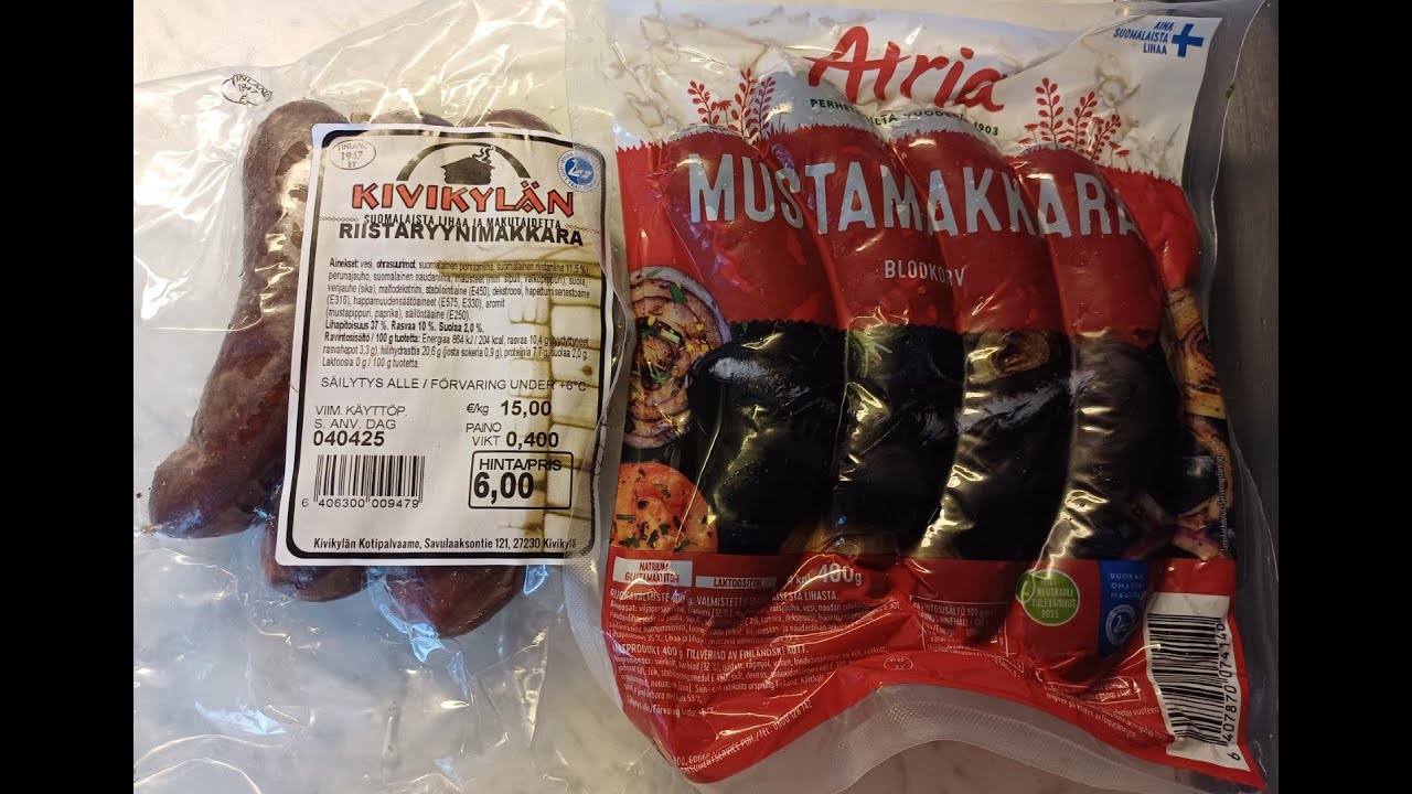 Atrian mustamakkara ja Kivikylän riistaryynäri kahdella tapaa