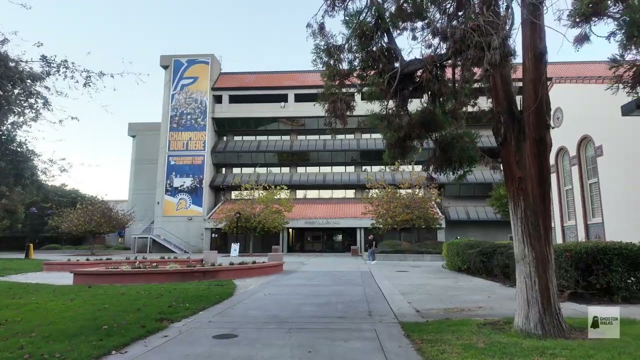 San Jose State University Campus Walk – College Vibes & Bell Tower (4K Silent) 🇺🇸