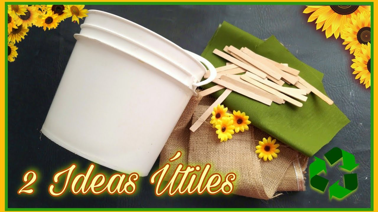 🥰2 IDEAS para RECICLAR BALDES - DIY'S - MANUALIDADES CON BALDE DE PL&Aacute;STICO, CANECA O CUBETA