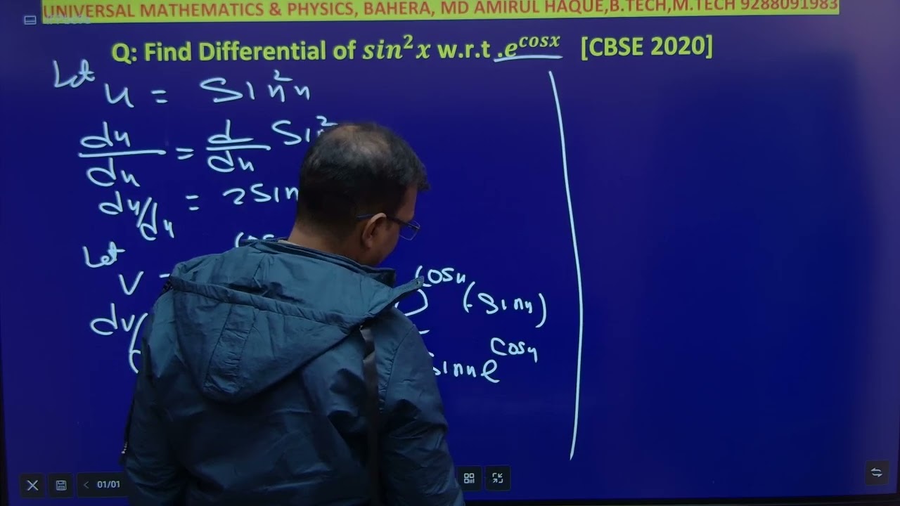 Find differentiation of sin^2x w.r.t.e^cosx 
