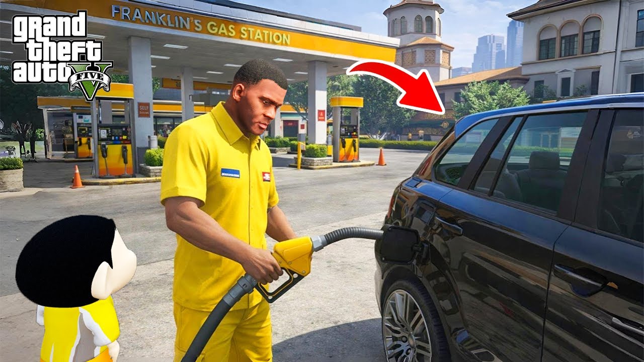 Shinchan & Franklin Open the Biggest Gas Station in GTA 5!