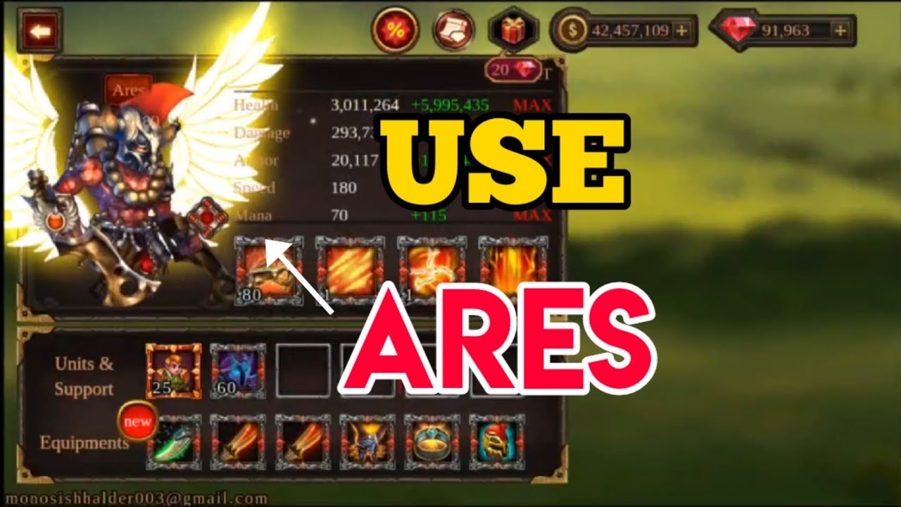 Epic Heroes War Explore Ares Power