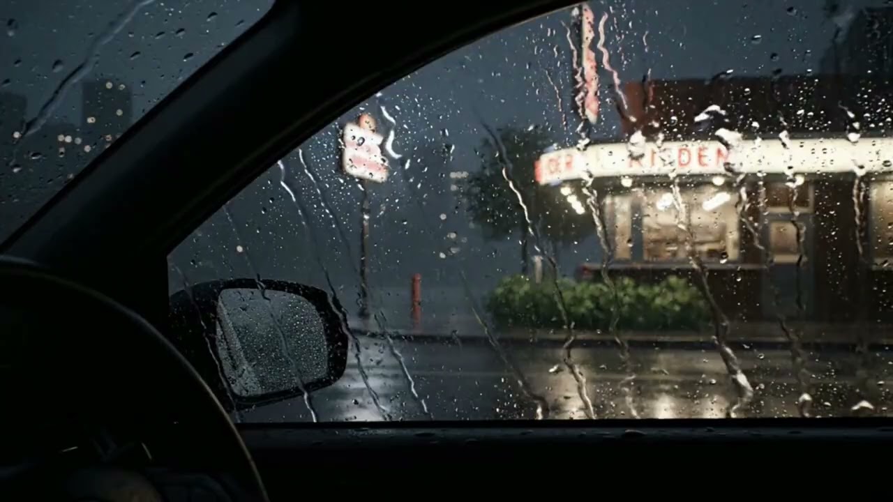 Just Heavy Rain Drops Pounding on a Car Exterior - Deep Sleep and Stress Relief Mix