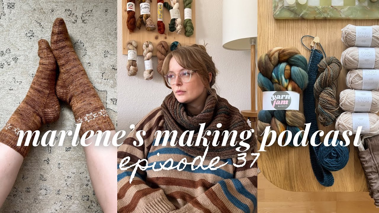 stripe hype sweater 2.0 & handspun DRK traveler shawl, take turns tank • marlene knits, ep 37