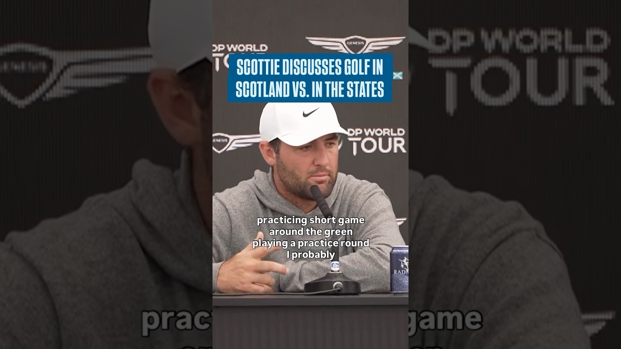 Scottie Scheffler discussing the differences between golf in the U.S. vs. Scotland 🎙️