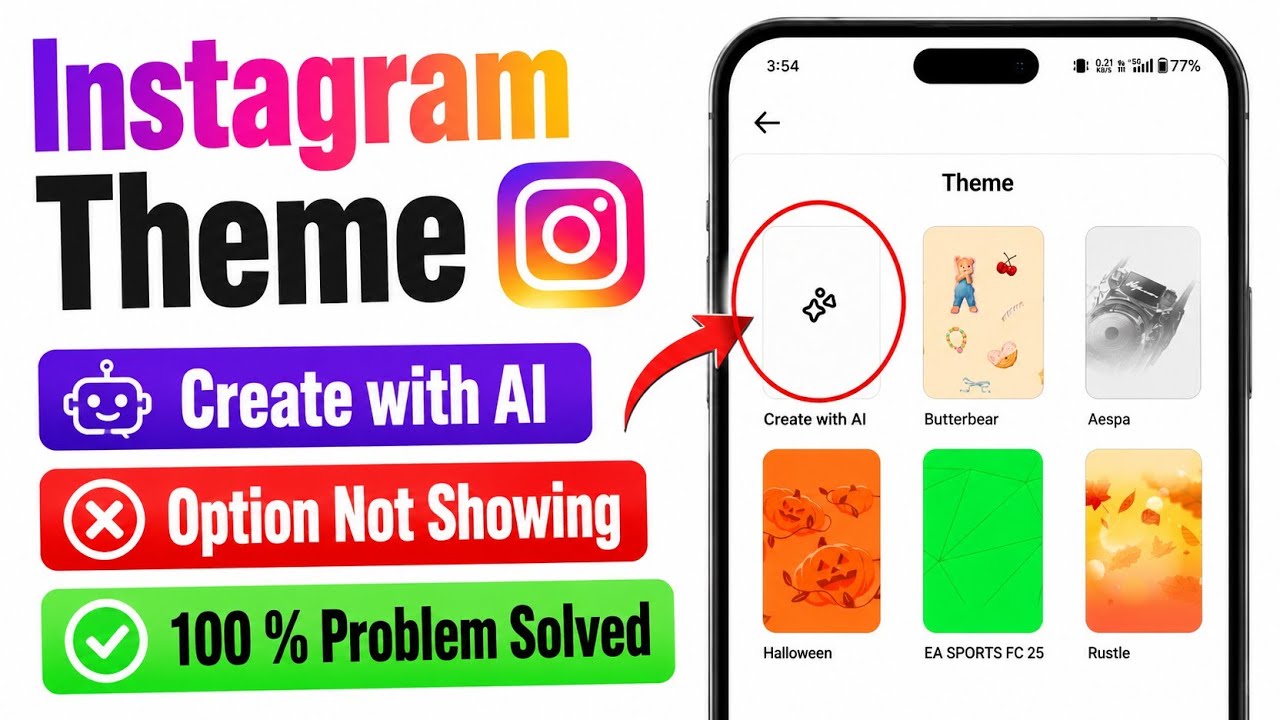Fix Instagram Theme Create with AI Option Not Showing Problem | Insta AI Theme Create Option Missing