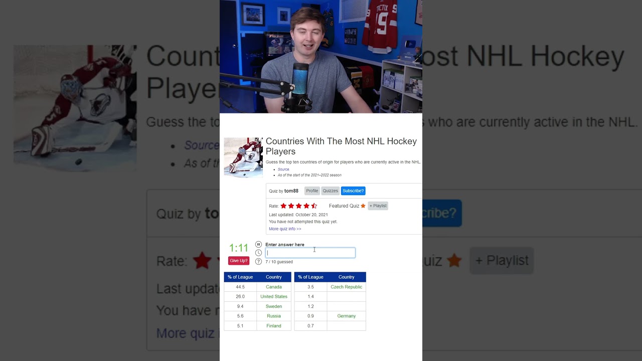 Can You Name The Top 10 NHL Countries?