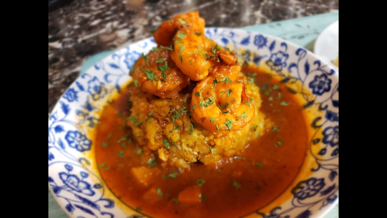 Shrimp Mofongo & side Salad