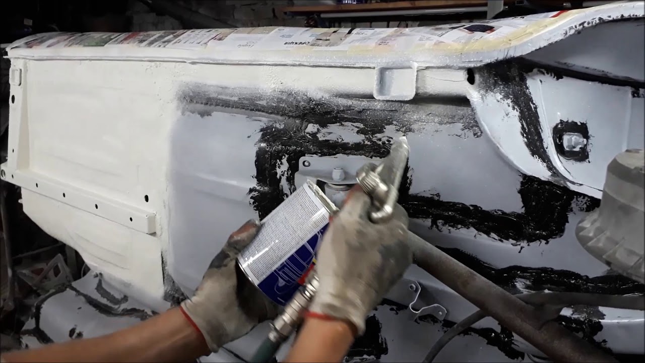Обработка днища ВАЗ2107 после пескоструя.BODY999