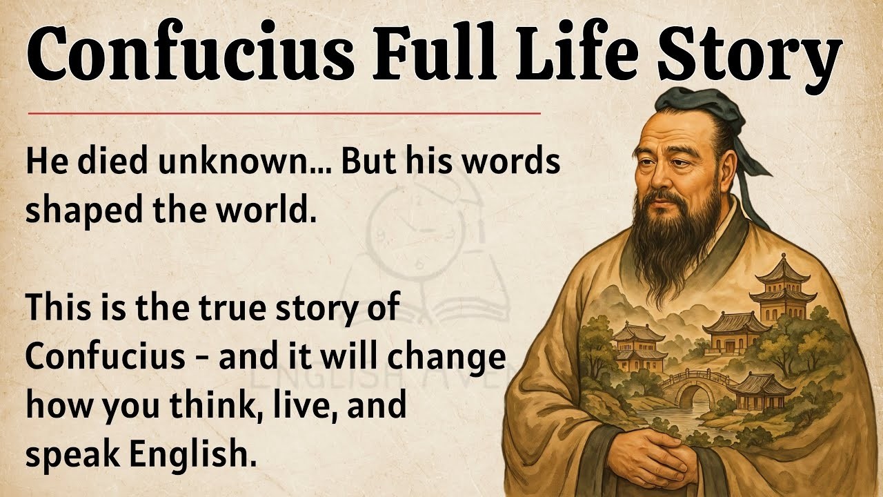 Confucius Full Life Story    Learn English Through Story Level 2 🔥    Improve Your English Skill