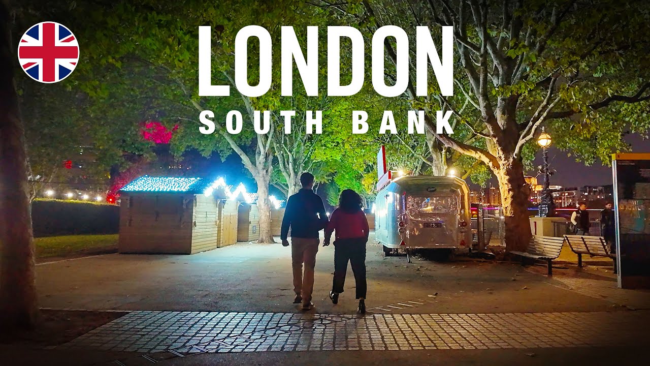 London Riverside Walking Tour 4K 🇬🇧 Night Walk to National Theatre