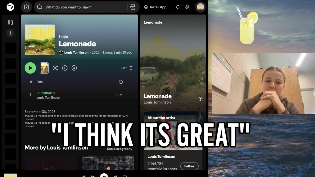 LEMONADE BY LOUIS TOMLINSON REACTION