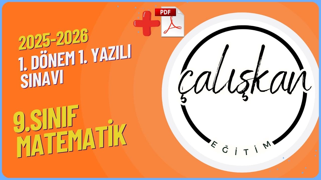 9. Sınıf matematik 1. Dönem 1. Yazılı sınavı hazırlık