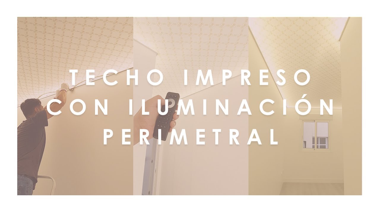 Techo traslucido con iluminaci&oacute;n perimetral / Printed translucent ceiling with perimeter lighting