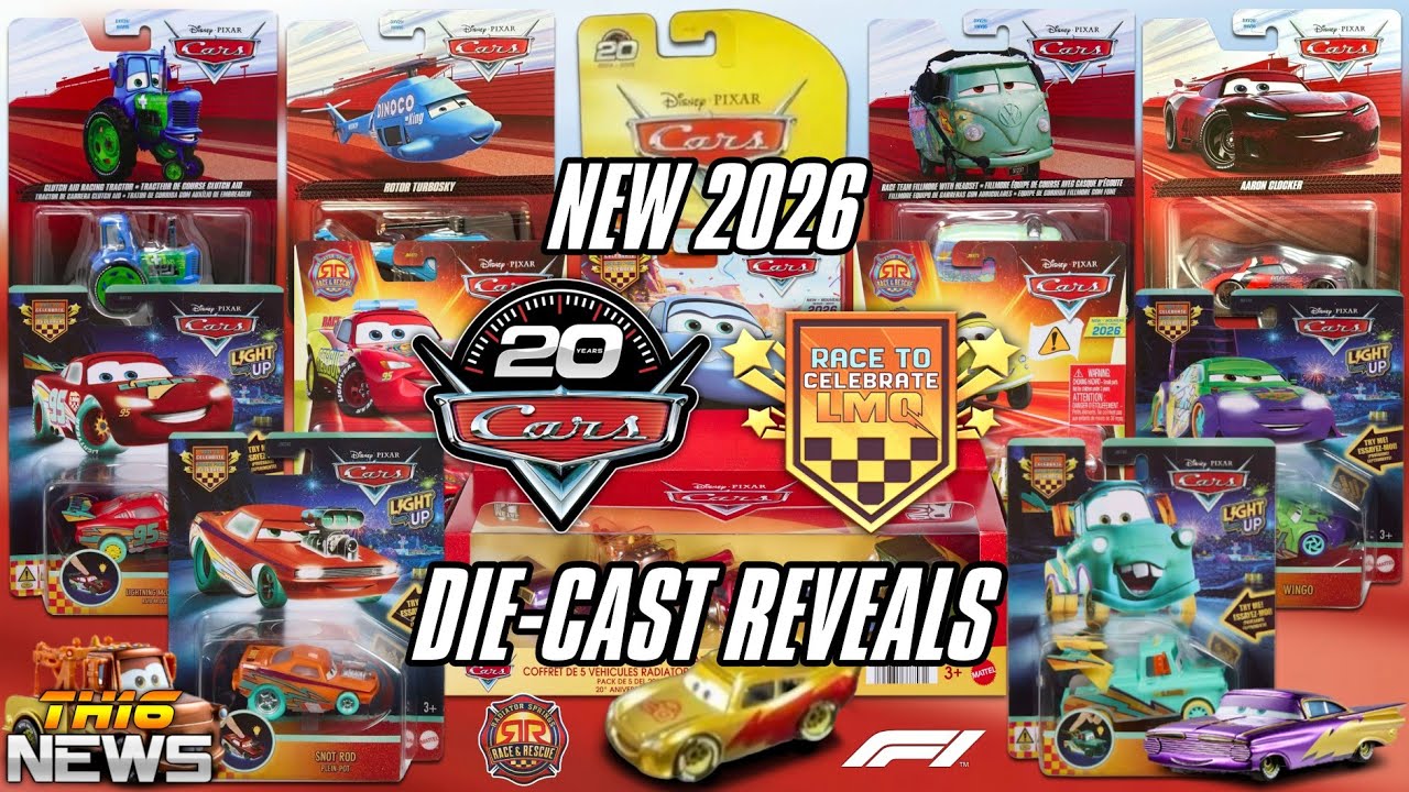 Новые модели автомобилей Disney Cars 2026 года, выпущенные к 20-летию мультфильма: отдельные экзе...