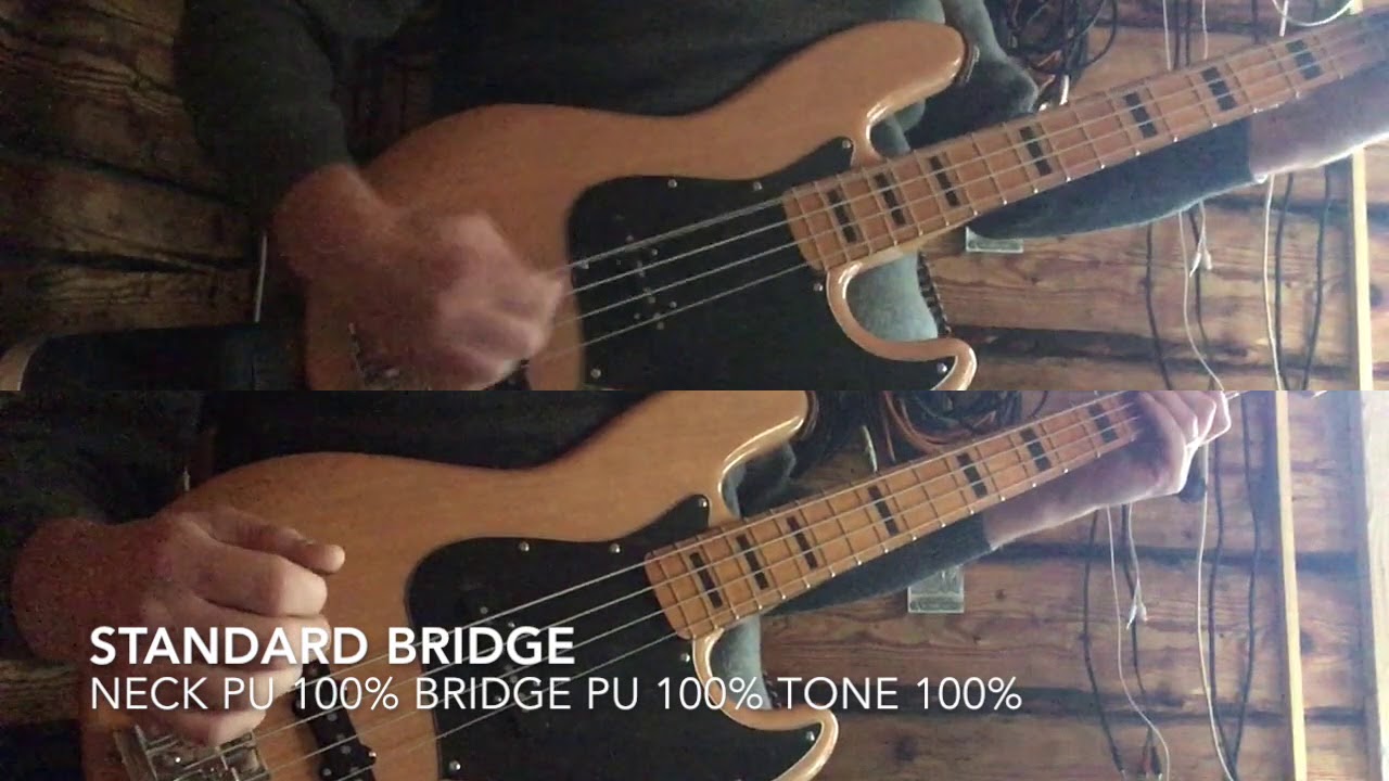 Standard bridge vs Hi-Mass bridge comparison on Squier