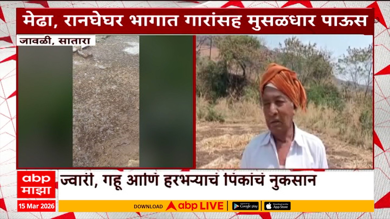 Satra Farmer News : साताऱ्यात अवकाळी पावसामुळे शेतकऱ्यांचं मोठं नुकसान