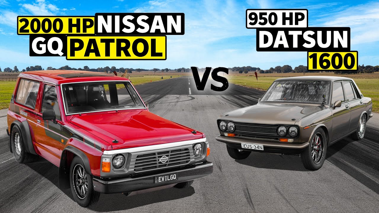 Drag Racing Down Under! 2000HP Nissan Patrol GQ vs 950hp Datsun 1600