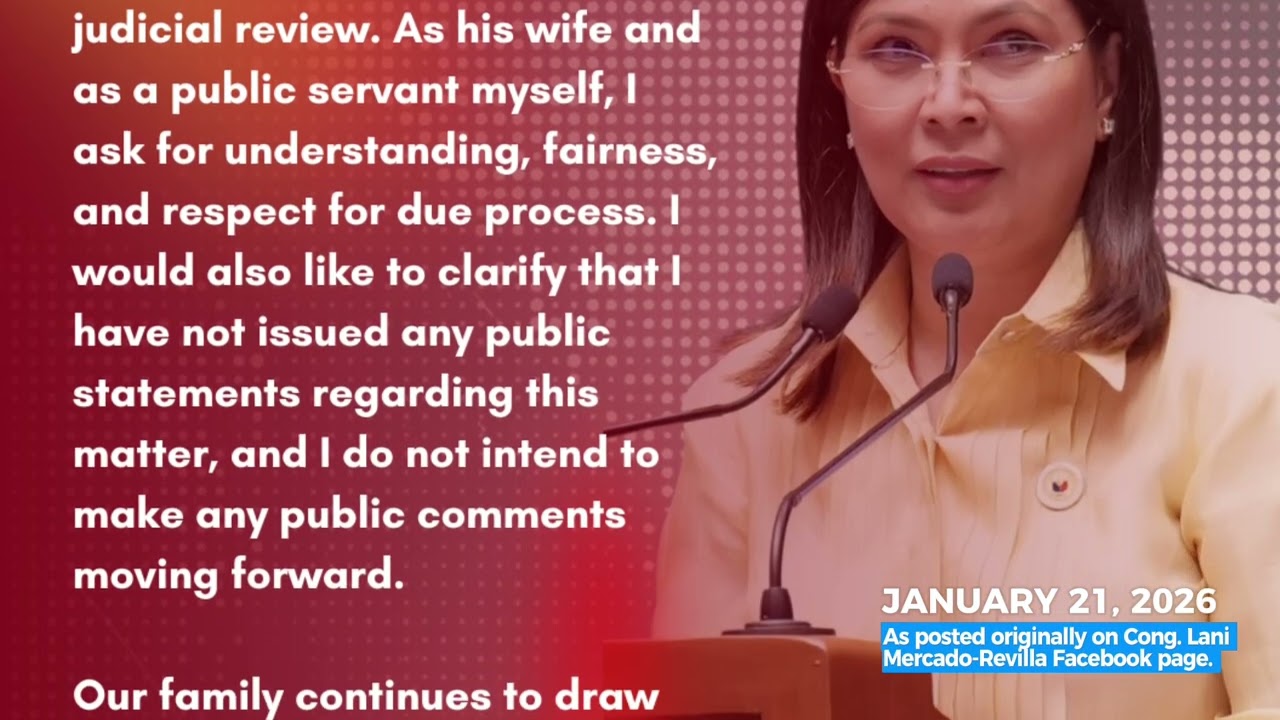 BALITANG LANI: Cong. Lani Mercado Has Not Issued Any Statement on Sen. Bong Revilla Jr.’s Case 