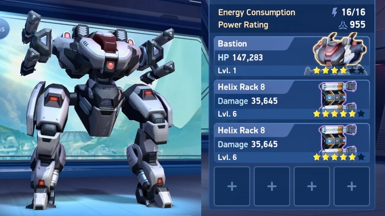 Legendary bastion and guided helix racks | helix rack 8 gameplay | mech arena
