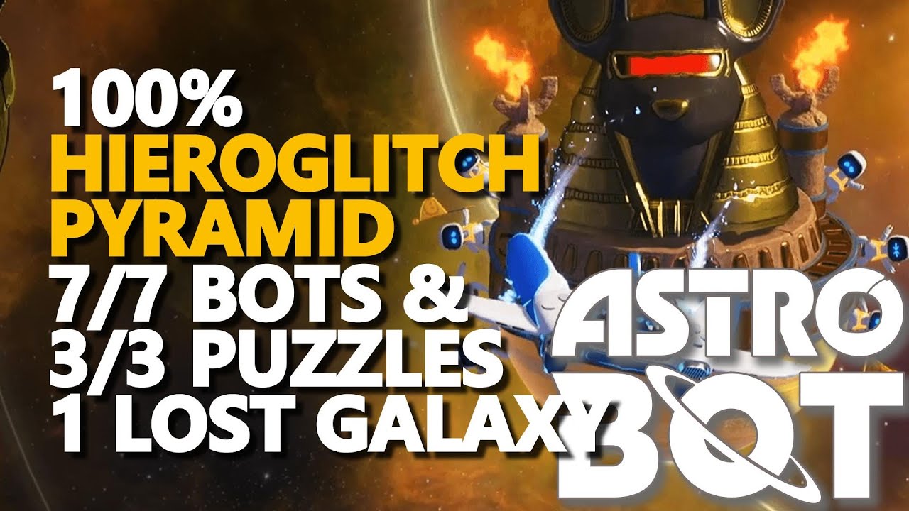 Hieroglitch Pyramid Walkthrough 100% Bots and Puzzles Astro Bot