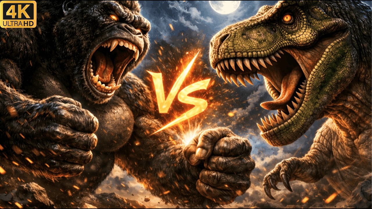 Gorilla vs  T-Rex — You Won’t Believe What Happens! 😱