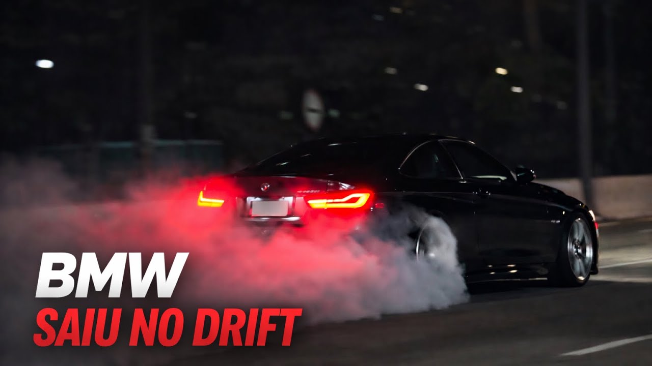 BMW m4 saiu no drift no role noturno 