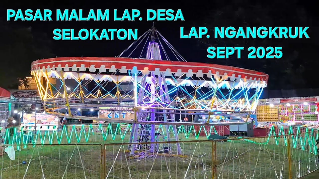 ‼️ SUASANA REAL PASAR MALAM LAPANGAN NGANGKRUK OMBAK BANYU LAPANGAN SELOKATON PONCO RIA 02 2025 ‼️