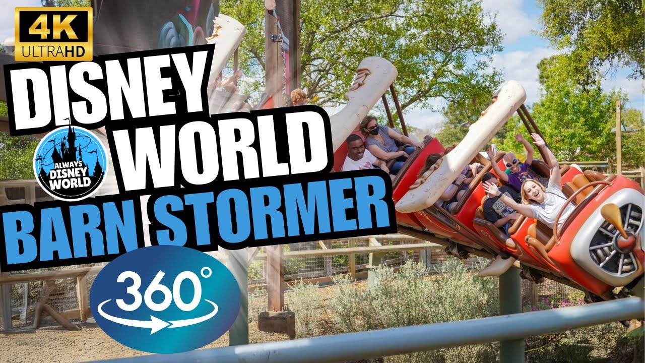 4K 360 video The Barnstormer Rollercoaster Disney World 2025