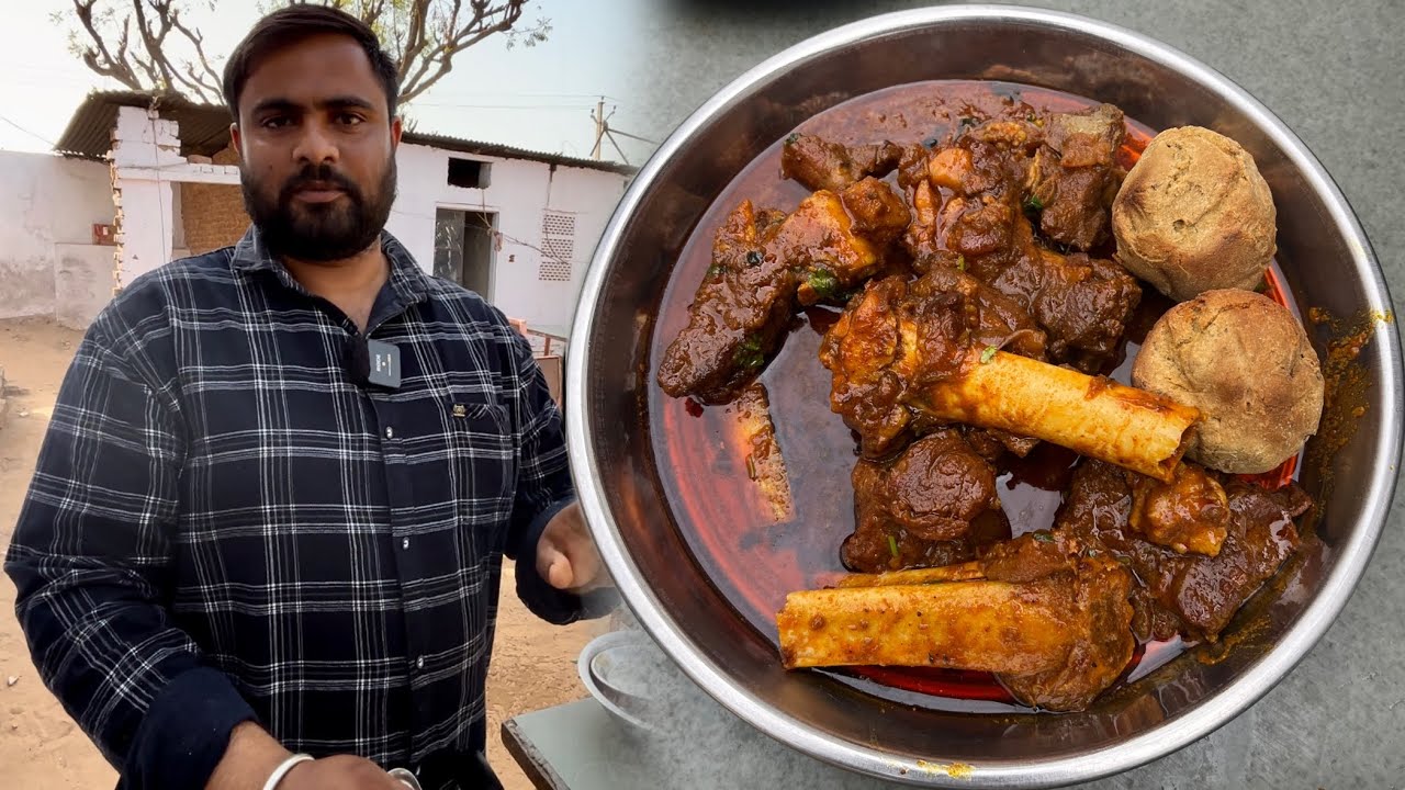 सुरेश खटिक भाई का होली स्पेशल बकरे का मीट बाटी KAKA HOTEL GONER| HOLI WALA MUTTON | JAIPUR FOOD TOUR