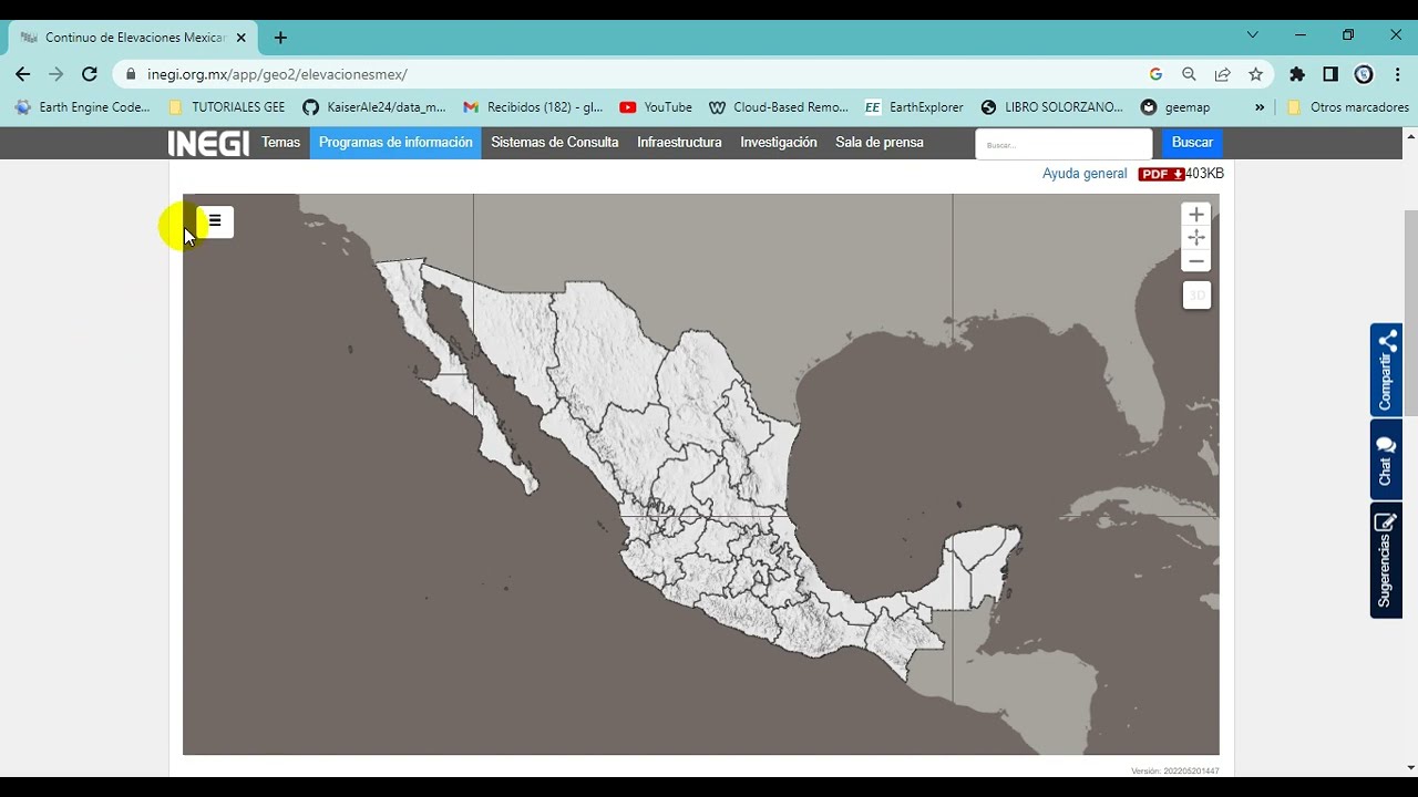DESCARGAR MODELO DIGITAL DE ELEVACIÓN DEL CEM INEGI