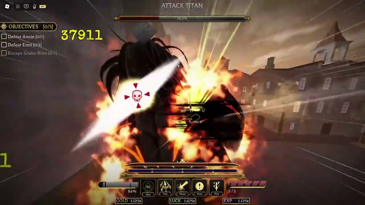 AOTR Soloing female titan raid with ODM Helos (1:31)