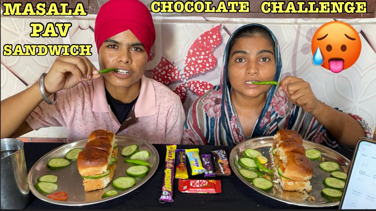 MASALA PAV SANDWICH 🥪AND CHOCOLATE EATING CHALLENGE/FUNNY PUNISHMENT/@Mini California Vlog 
