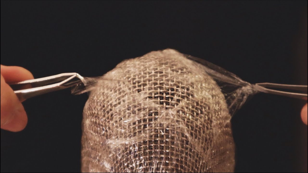 ASMR | peeling off the plastic wraps layer by layer with tweezers | wrapping touching sounds