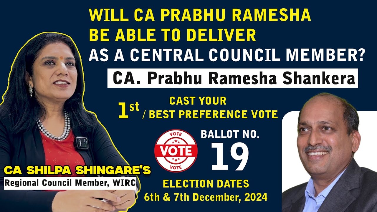 Will CA Prabhu Ramesha be able to deliver as a Central&nbsp;Council&nbsp;Member of ICAI 2024?