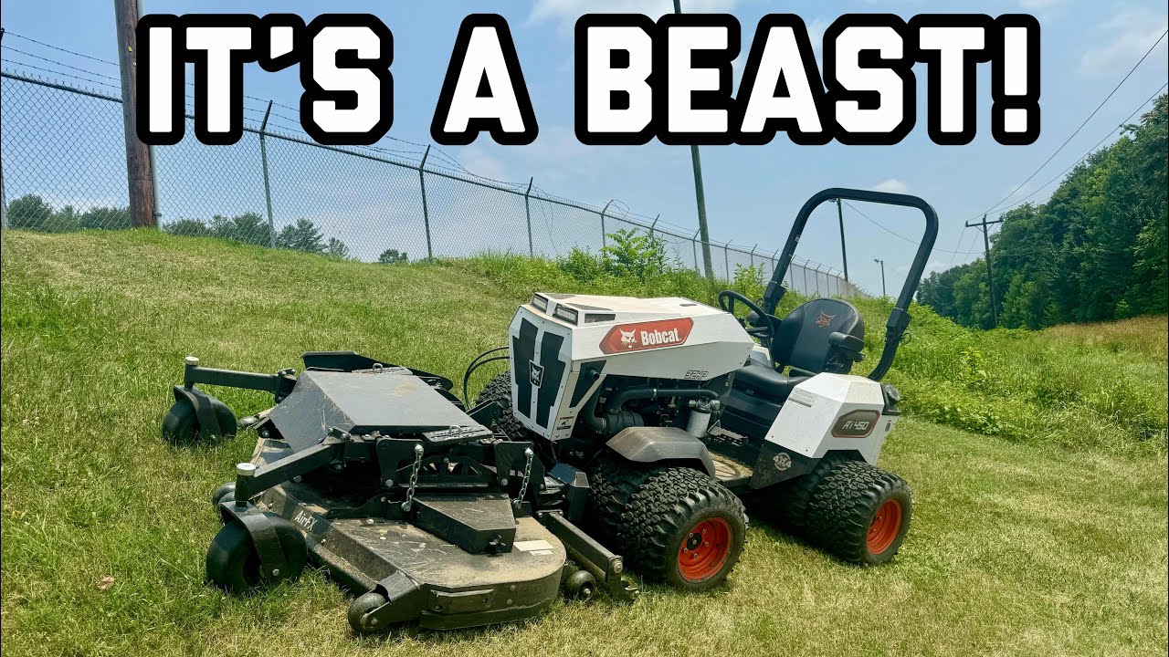Mowing slopes with the Bobcat AT450!