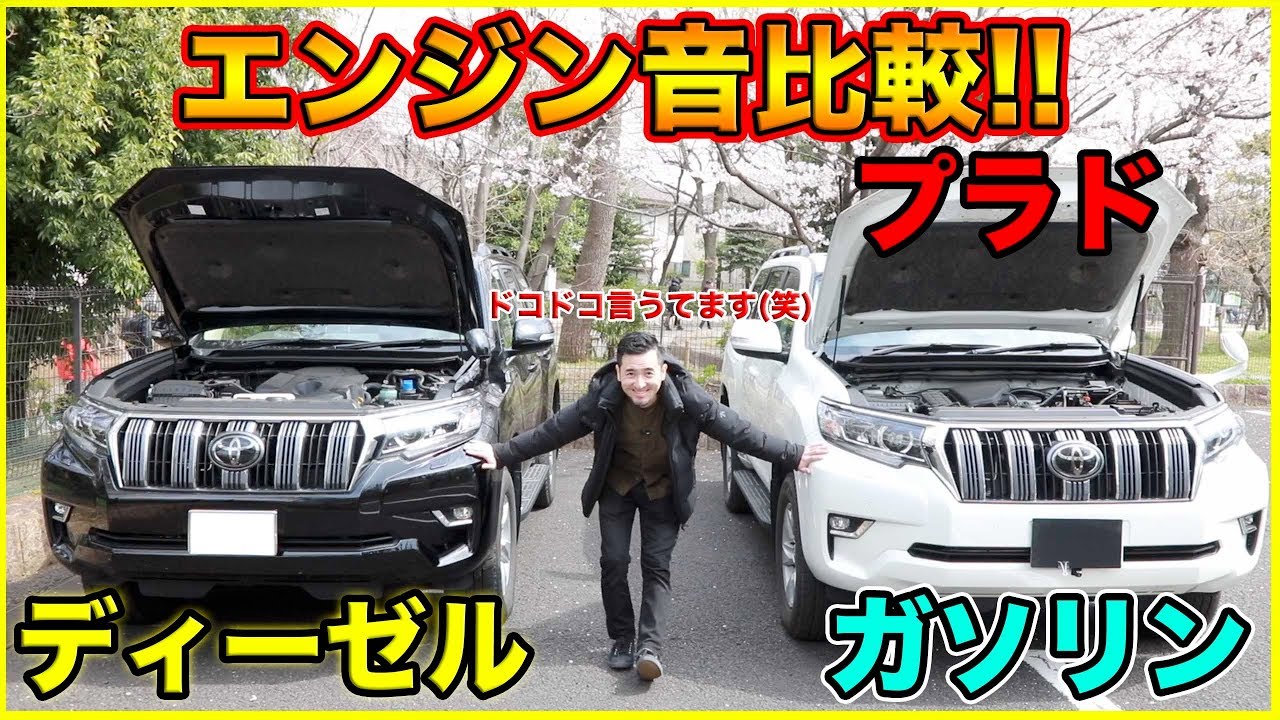 【エンジン音比較!!】ランドクルーザープラドのディーゼルとガソリンのエンジン音を比較してみた結果、やはりディーゼルは男らしかった(笑)