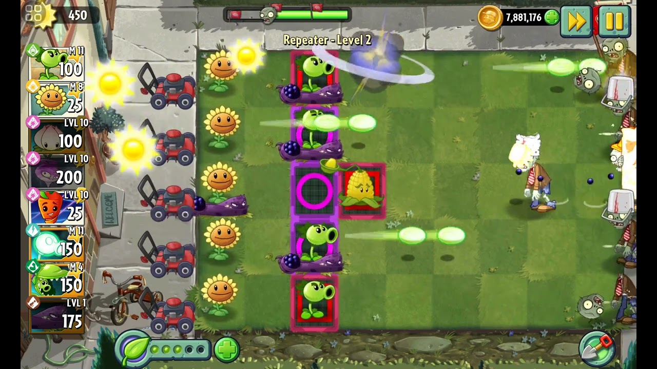 Plants Vs Zombies 2: Repeater levels #zombies #games #plantsvszombies #pvz #jump