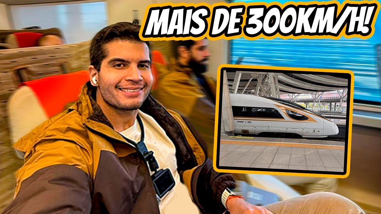 Viajei de trem bala na China, mais de 300 km/h