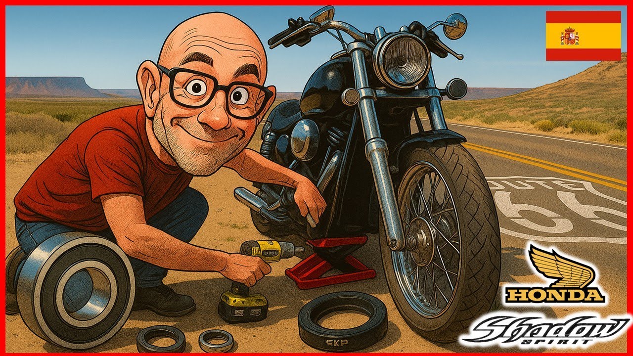 🇪🇸 Cambio rodamientos y juntas rueda delantera Honda Shadow VT750- Tutorial