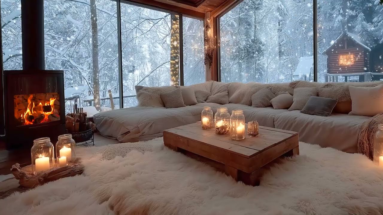 (No Ads) Gentle Piano & Fireplace Sounds for Relaxing Nights and Clear Thoughts